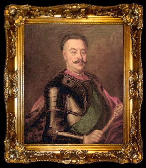 framed  Augustyn Mirys Portrait of Jan Klemens Branicki, Grand Hetman of the Crown, ta009-2